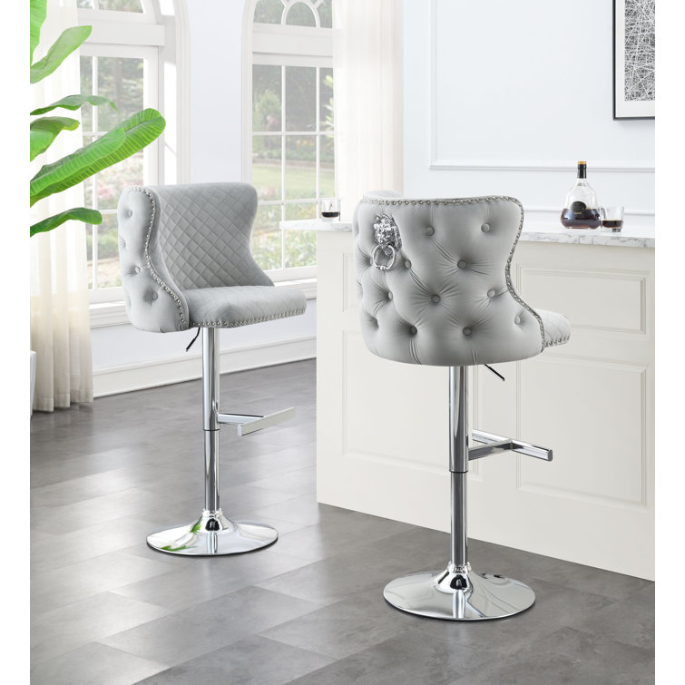 Grey bar stool with knocker hot sale